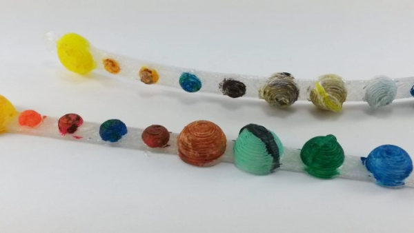 3D printed solar system bracelet painted