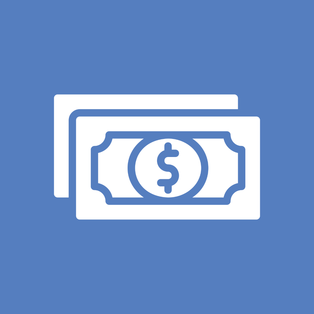 money icon with blue background